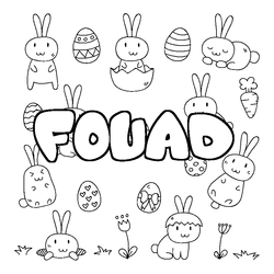 Coloraci&oacute;n del nombre FOUAD - decorado Pascua