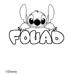Coloraci&oacute;n del nombre FOUAD - decorado Stitch