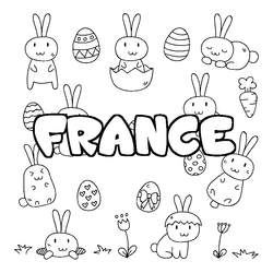 Coloraci&oacute;n del nombre FRANCE - decorado Pascua