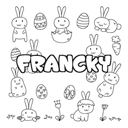 Coloraci&oacute;n del nombre FRANCKY - decorado Pascua