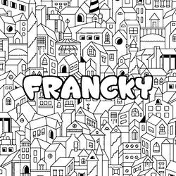Coloraci&oacute;n del nombre FRANCKY - decorado ciudad