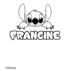 Coloraci&oacute;n del nombre FRANCINE - decorado Stitch