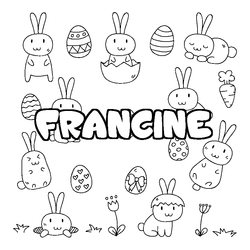 Coloraci&oacute;n del nombre FRANCINE - decorado Pascua
