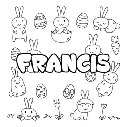 Coloraci&oacute;n del nombre FRANCIS - decorado Pascua