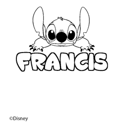 Coloraci&oacute;n del nombre FRANCIS - decorado Stitch