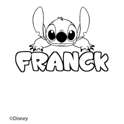 Coloraci&oacute;n del nombre FRANCK - decorado Stitch