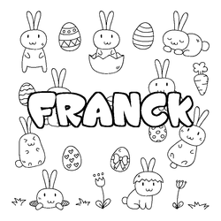 Coloraci&oacute;n del nombre FRANCK - decorado Pascua
