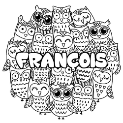 Coloraci&oacute;n del nombre FRAN&Ccedil;OIS - decorado b&uacute;hos