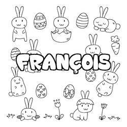 Coloraci&oacute;n del nombre FRAN&Ccedil;OIS - decorado Pascua