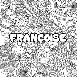 Coloraci&oacute;n del nombre FRAN&Ccedil;OISE - decorado mandala de frutas