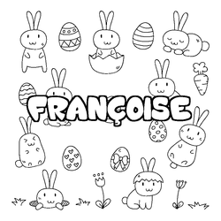 Coloraci&oacute;n del nombre FRAN&Ccedil;OISE - decorado Pascua