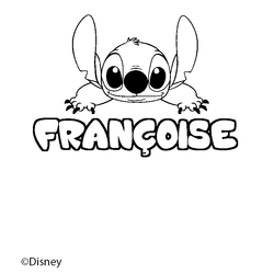 Coloraci&oacute;n del nombre FRAN&Ccedil;OISE - decorado Stitch
