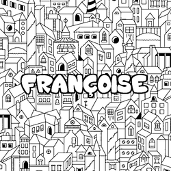 Coloraci&oacute;n del nombre FRAN&Ccedil;OISE - decorado ciudad