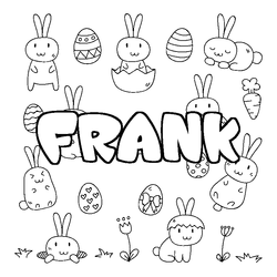 Coloraci&oacute;n del nombre FRANK - decorado Pascua
