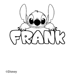Coloraci&oacute;n del nombre FRANK - decorado Stitch