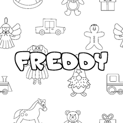 Coloraci&oacute;n del nombre FREDDY - decorado juguetes