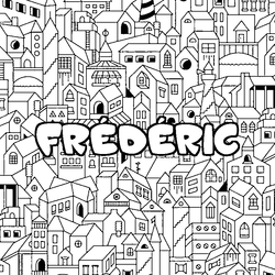 Coloraci&oacute;n del nombre FR&Eacute;D&Eacute;RIC - decorado ciudad