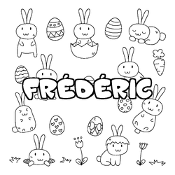 Coloraci&oacute;n del nombre FR&Eacute;D&Eacute;RIC - decorado Pascua