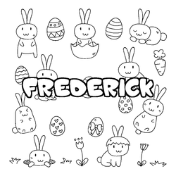 Coloraci&oacute;n del nombre FREDERICK - decorado Pascua