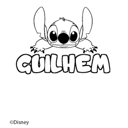 Coloraci&oacute;n del nombre GUILHEM - decorado Stitch