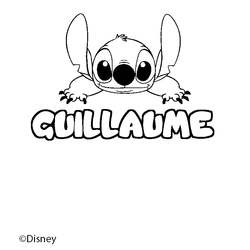 Coloraci&oacute;n del nombre GUILLAUME - decorado Stitch