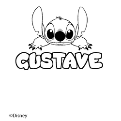 Coloraci&oacute;n del nombre GUSTAVE - decorado Stitch