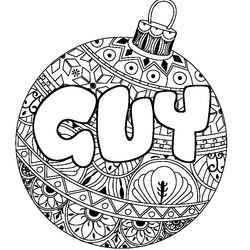 Coloraci&oacute;n del nombre GUY - decorado bola de Navidad