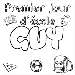 Coloraci&oacute;n del nombre GUY - decorado primer d&iacute;a de escuela
