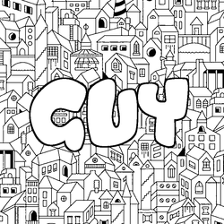 Coloraci&oacute;n del nombre GUY - decorado ciudad