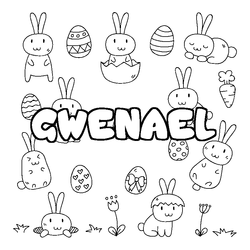 Coloraci&oacute;n del nombre GWENAEL - decorado Pascua