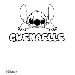 Coloraci&oacute;n del nombre GWENAELLE - decorado Stitch