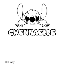 Coloraci&oacute;n del nombre GWENNAELLE - decorado Stitch