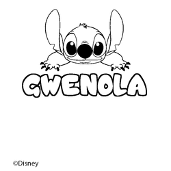 Coloraci&oacute;n del nombre GWENOLA - decorado Stitch