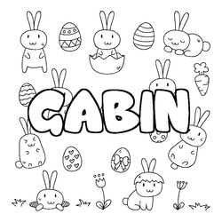 Coloraci&oacute;n del nombre GABIN - decorado Pascua