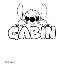 Coloraci&oacute;n del nombre GABIN - decorado Stitch