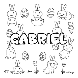Coloraci&oacute;n del nombre GABRIEL - decorado Pascua