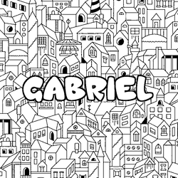 Coloraci&oacute;n del nombre GABRIEL - decorado ciudad