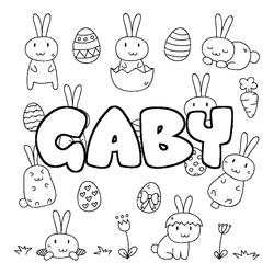 Coloraci&oacute;n del nombre GABY - decorado Pascua
