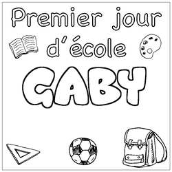 Coloraci&oacute;n del nombre GABY - decorado primer d&iacute;a de escuela