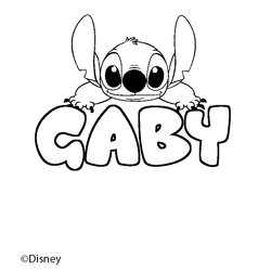 Coloraci&oacute;n del nombre GABY - decorado Stitch