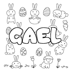 Coloraci&oacute;n del nombre GAEL - decorado Pascua