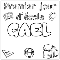 Coloraci&oacute;n del nombre GAEL - decorado primer d&iacute;a de escuela