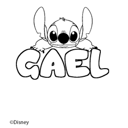 Coloraci&oacute;n del nombre GAEL - decorado Stitch