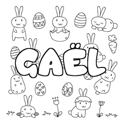 Coloraci&oacute;n del nombre GA&Euml;L - decorado Pascua