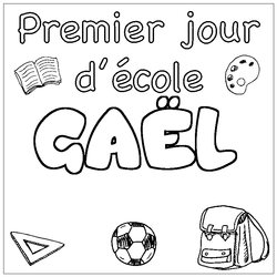 Coloraci&oacute;n del nombre GA&Euml;L - decorado primer d&iacute;a de escuela