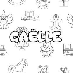 Coloraci&oacute;n del nombre GA&Euml;LLE - decorado juguetes
