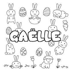 Coloraci&oacute;n del nombre GA&Euml;LLE - decorado Pascua
