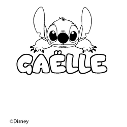 Coloraci&oacute;n del nombre GA&Euml;LLE - decorado Stitch