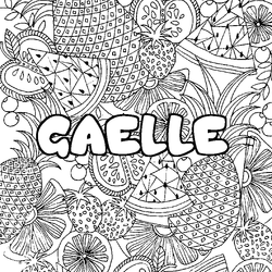 Coloraci&oacute;n del nombre GAELLE - decorado mandala de frutas