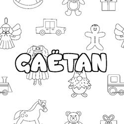 Coloraci&oacute;n del nombre GA&Euml;TAN - decorado juguetes